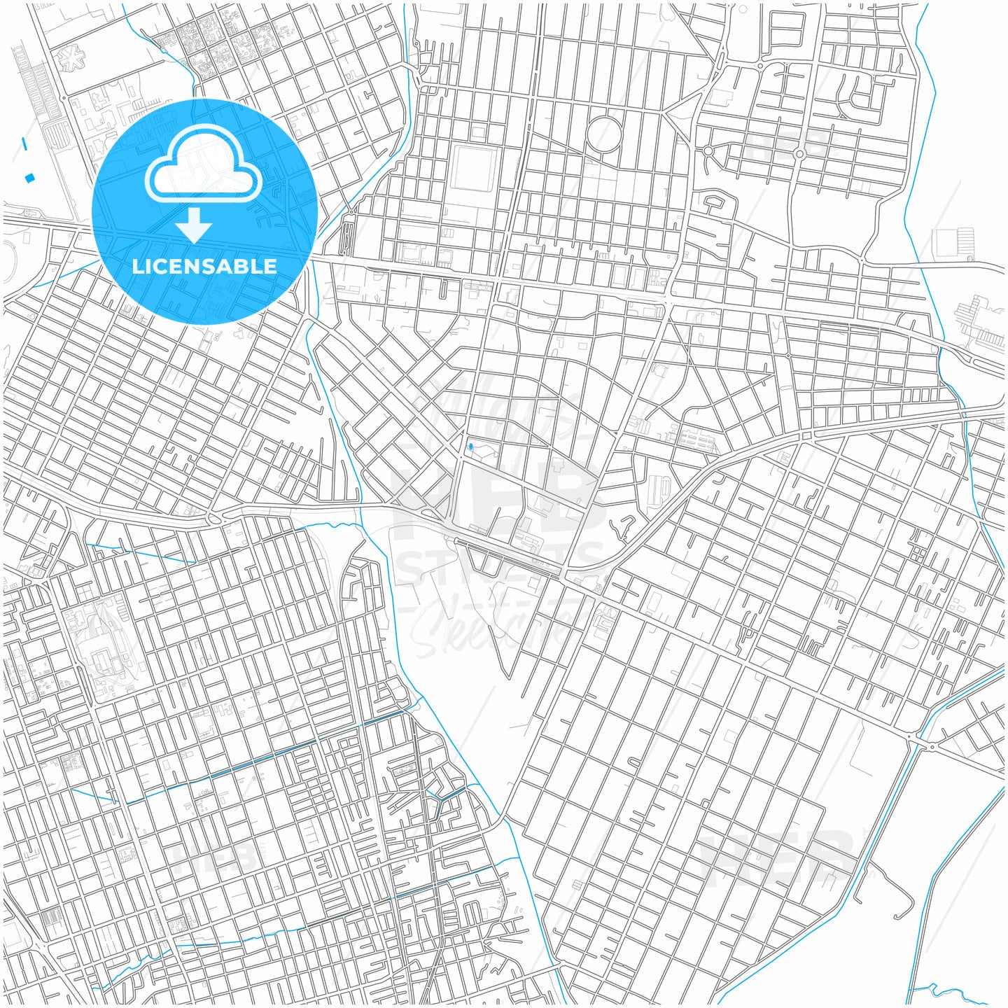 Pinhais, Brazil, city map with high quality roads.