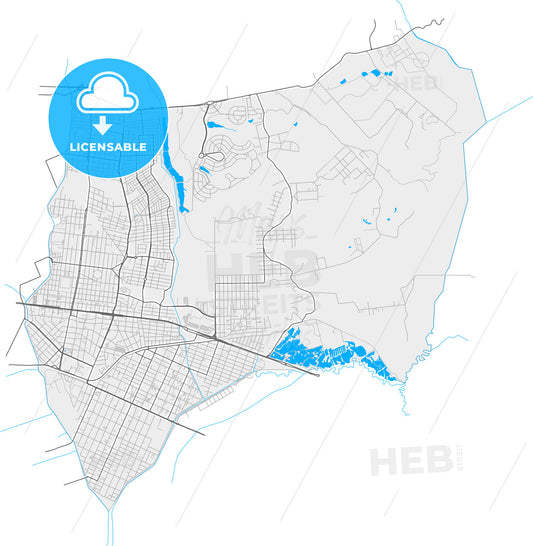 Pinhais, Brazil, high quality vector map