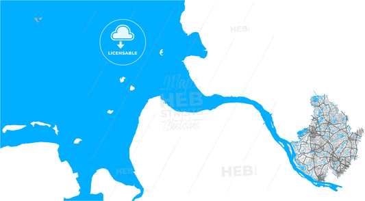 Pinneberg, Schleswig-Holstein, Germany, high quality vector map