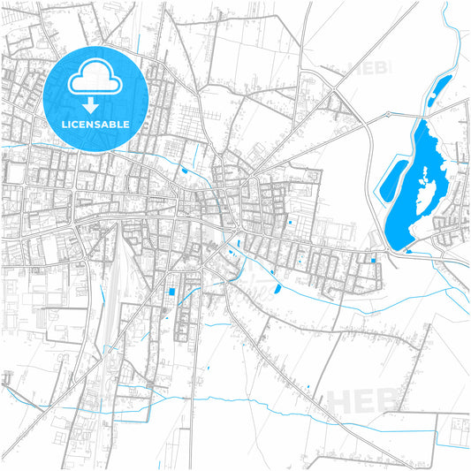 Piotrków Trybunalski, Łódź, Poland, city map with high quality roads.