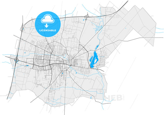 Piotrków Trybunalski, Łódź, Poland, high quality vector map