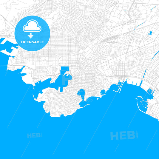 Piraeus, Greece bright two-toned vector map