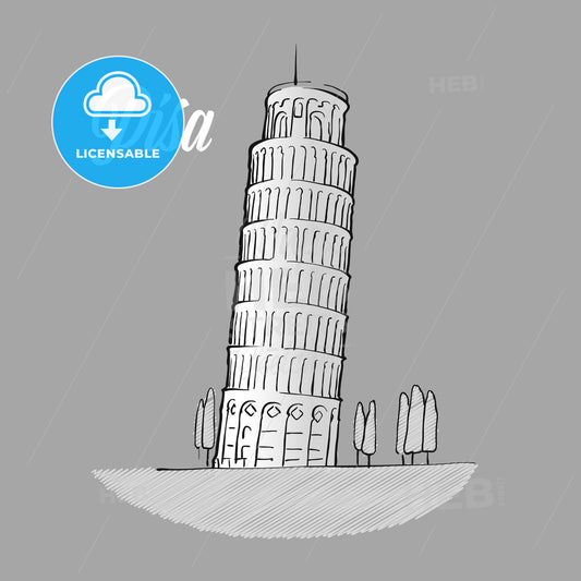 Pisa Tower Sketch – instant download