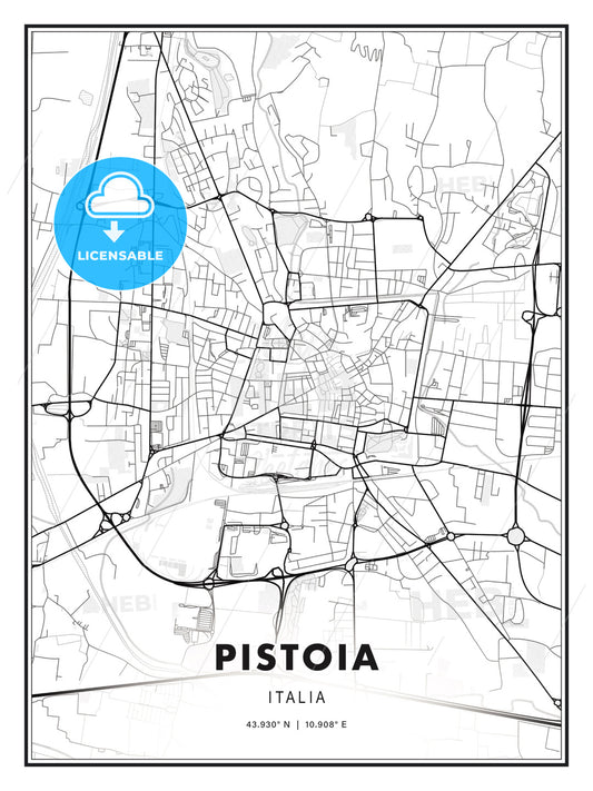 Pistoia, Italy, Modern Print Template in Various Formats - HEBSTREITS Sketches