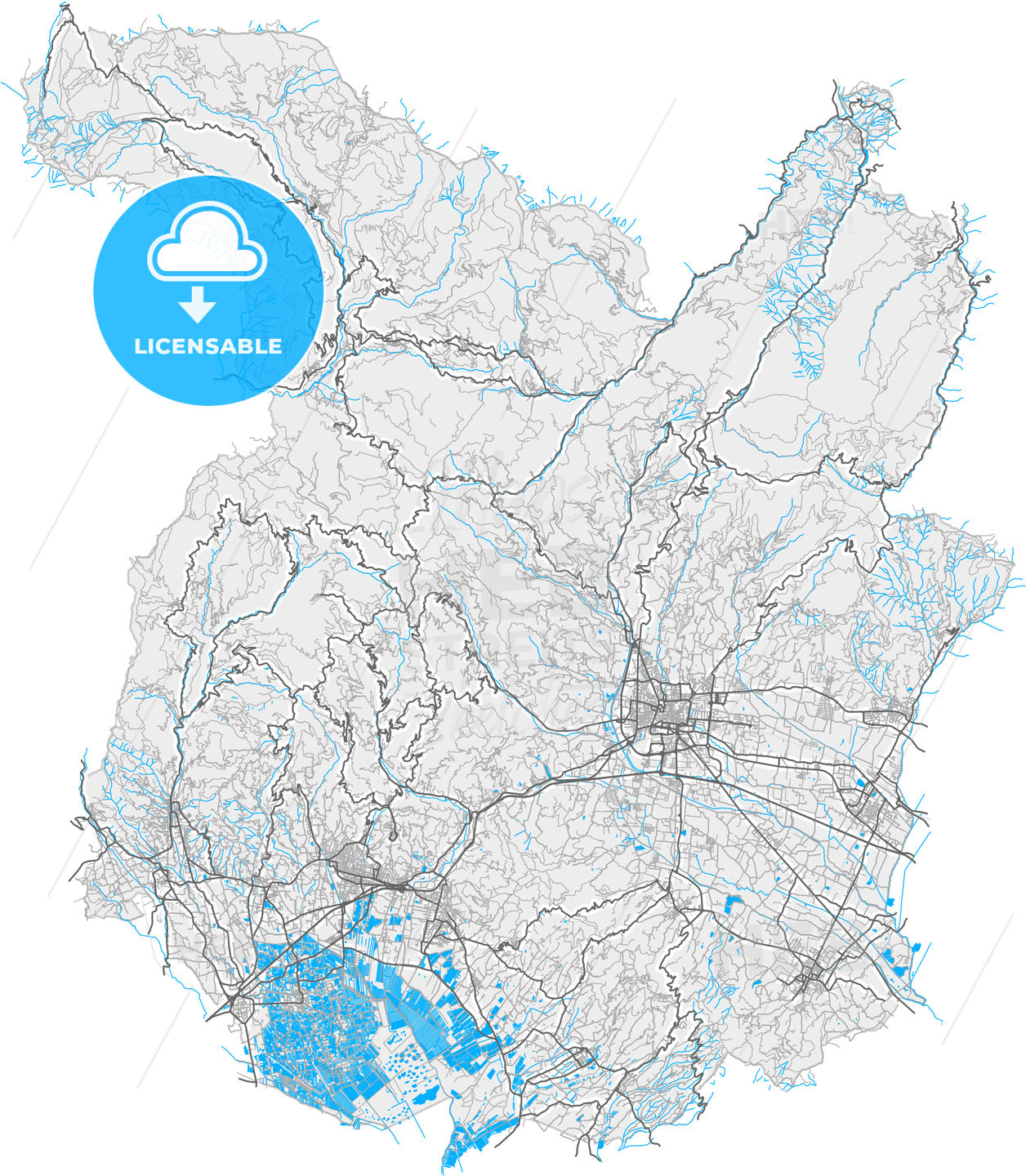 Pistoia, Tuscany, Italy, high quality vector map