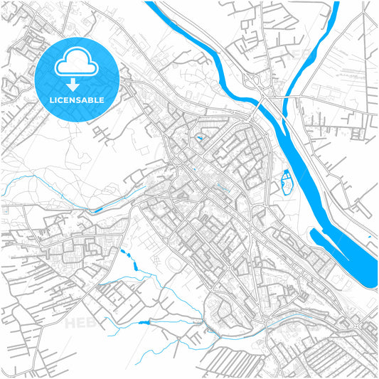 Pitești, Argeș, Romania, city map with high quality roads.