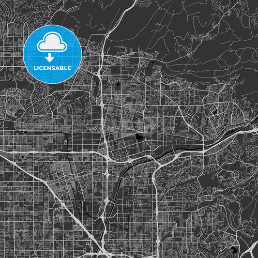 Placentia, California - Area Map - Dark