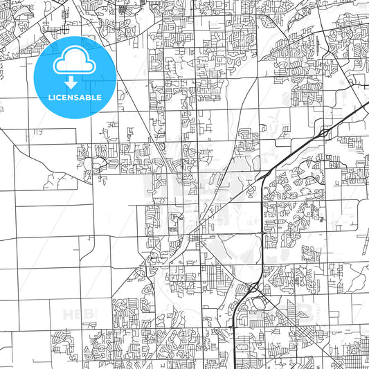 Plainfield, Illinois - Area Map - Light