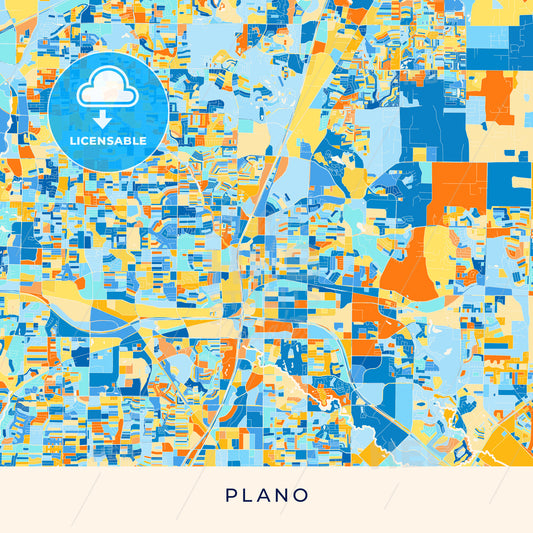 Plano colorful map poster template