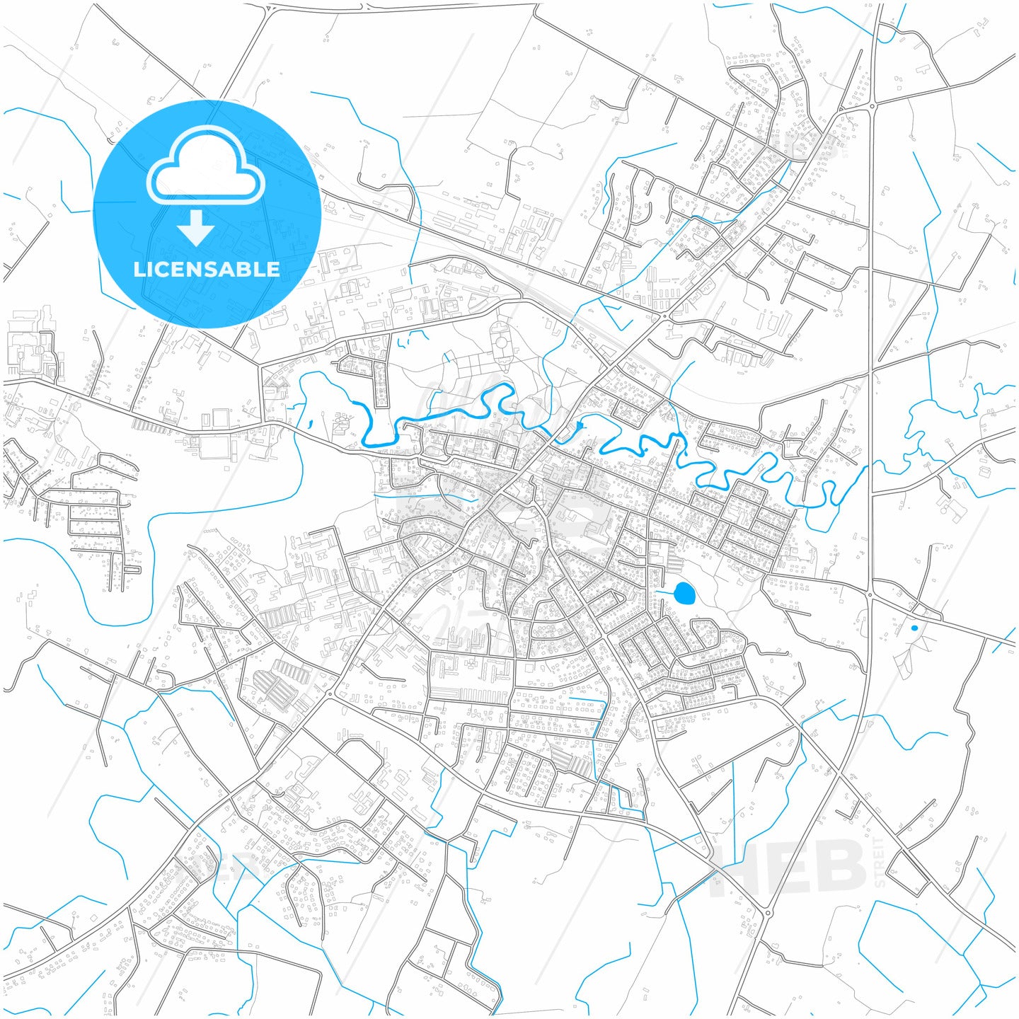 Plungė, Telšiai County, Lithuania, city map with high quality roads.