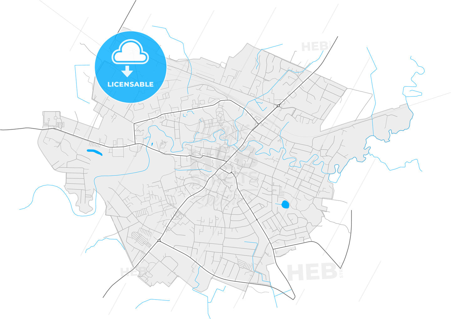 Plungė, Telšiai County, Lithuania, high quality vector map