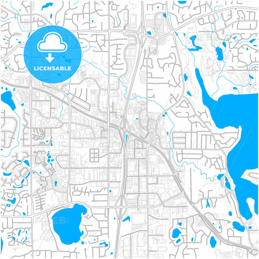 Plymouth, Minnesota, United States, city map with high quality roads.