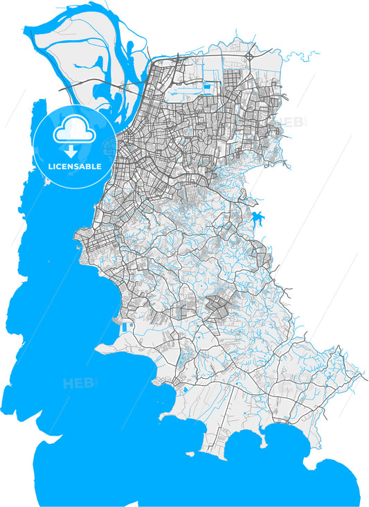 Poa, Brazil, high quality vector map