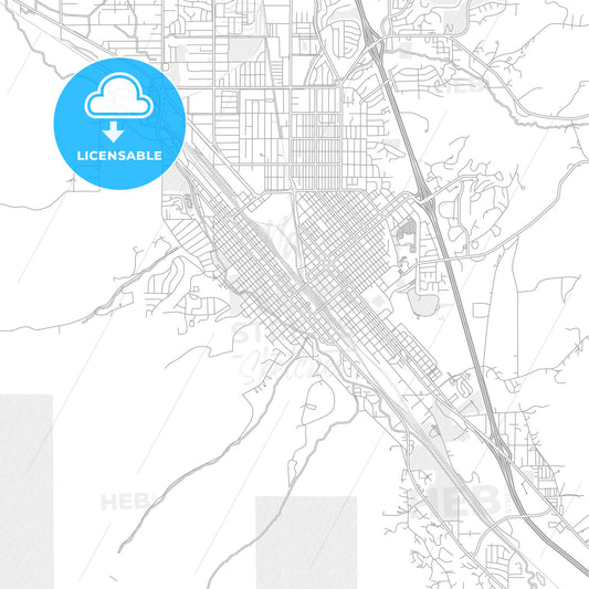 Pocatello, Idaho, USA, bright outlined vector map