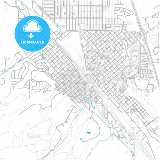 Pocatello, Idaho, United States, city map with high quality roads.