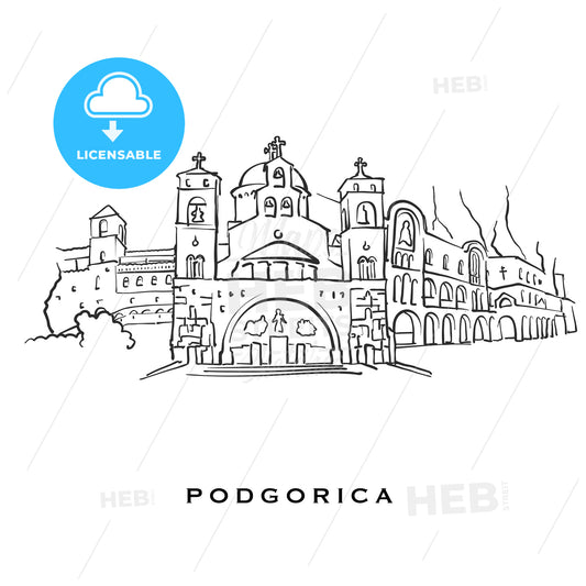 Podgorica Montenegro famous architecture – instant download
