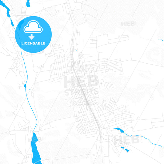 Podilsk, Ukraine PDF vector map with water in focus