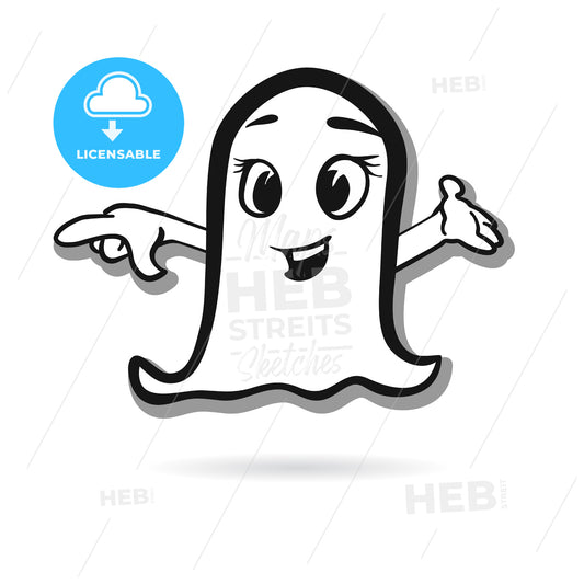 Pointing ghost vector design – instant download