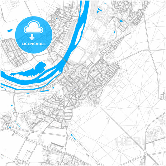 Poissy, Yvelines, France, city map with high quality roads.