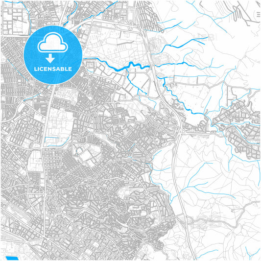 Polichni, Central Macedonia, Greece, city map with high quality roads.