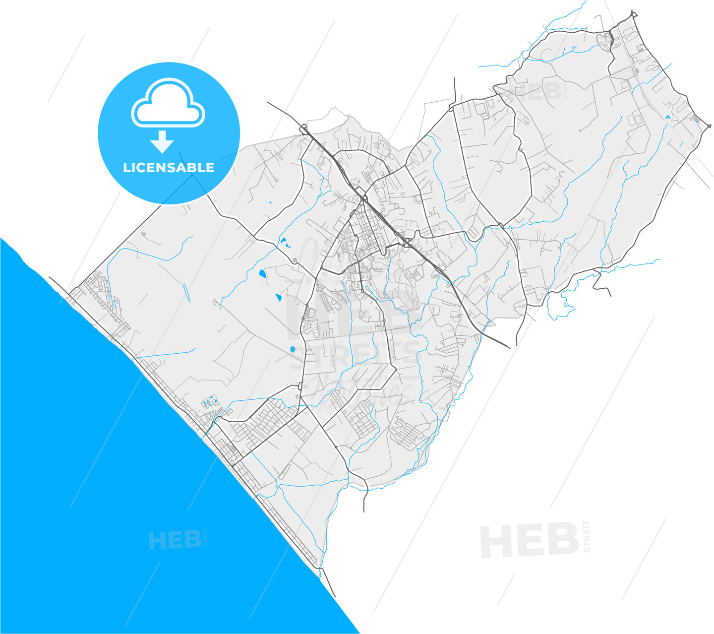 Pomezia, Lazio, Italy, high quality vector map