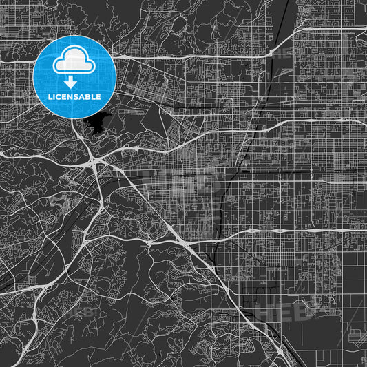 Pomona, California - Area Map - Dark