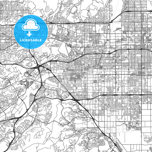 Pomona, California - Area Map - Light