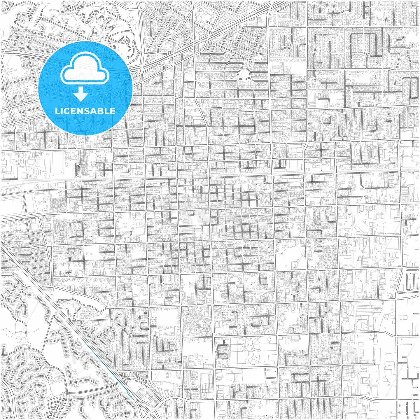 Pomona, California, United States, city map with high quality roads.