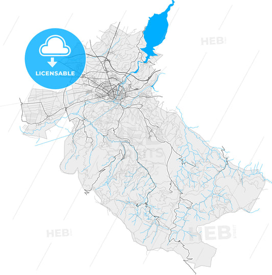 Ponferrada, León, Spain, high quality vector map