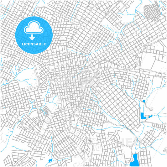 Ponta Grossa, Brazil, city map with high quality roads.