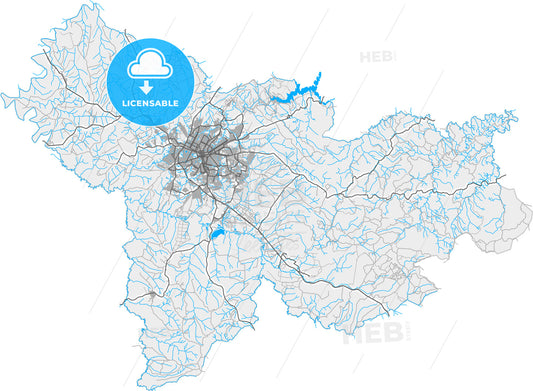 Ponta Grossa, Brazil, high quality vector map