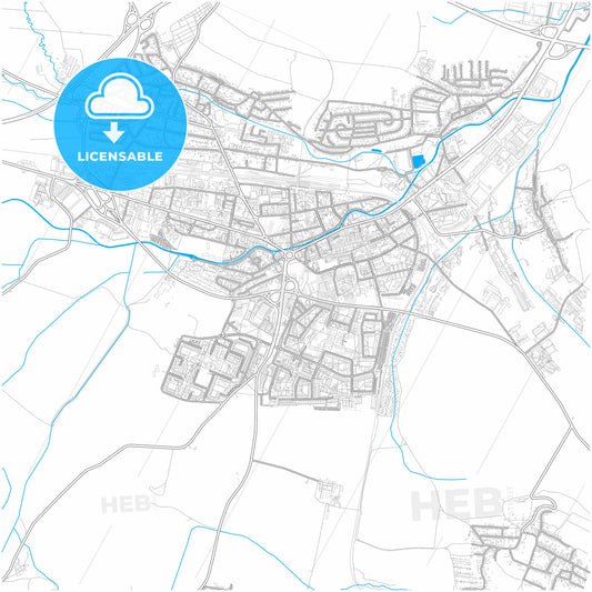 Poprad, Prešov Region, Slovakia, city map with high quality roads.