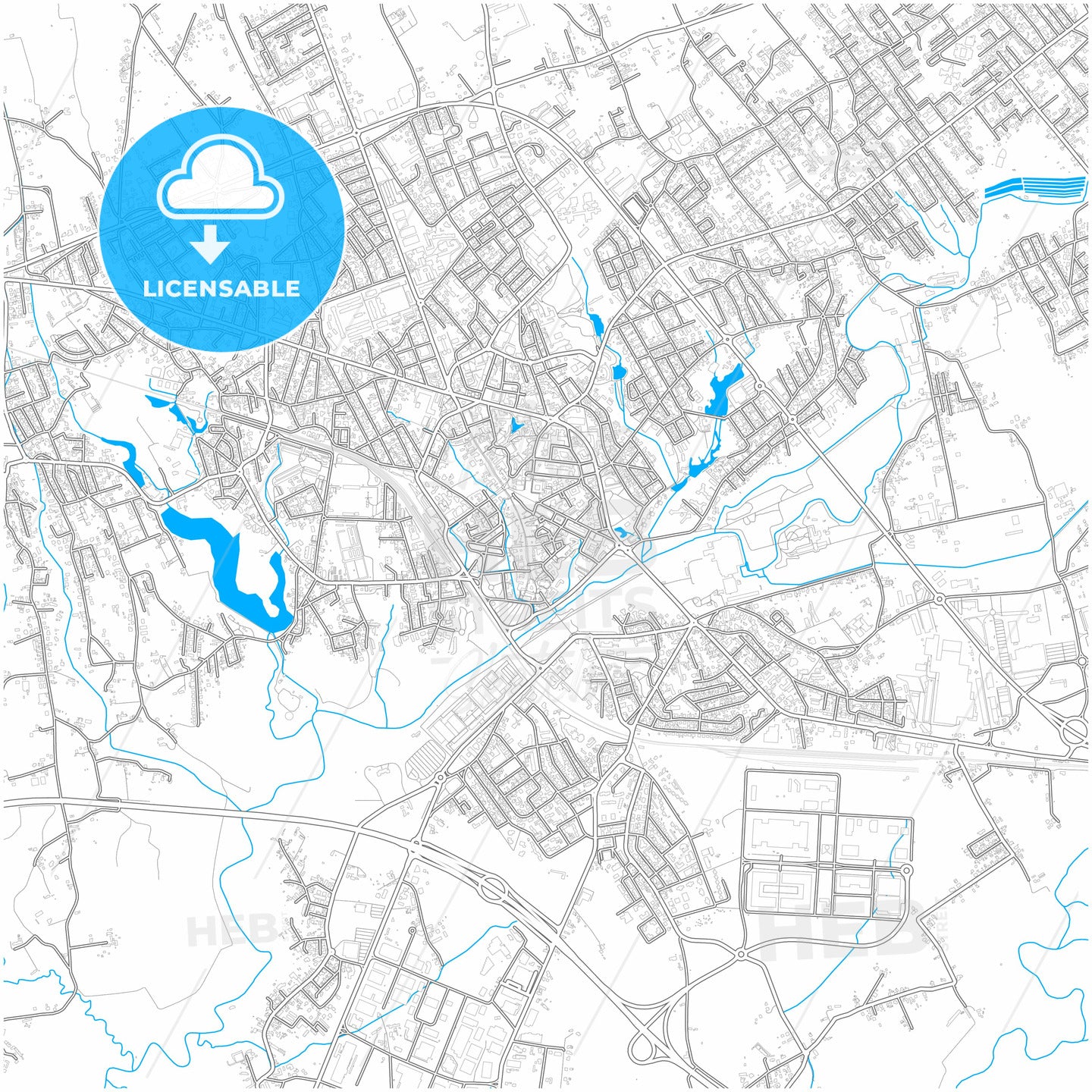 Pordenone, Friuli-Venezia Giulia, Italy, city map with high quality roads.