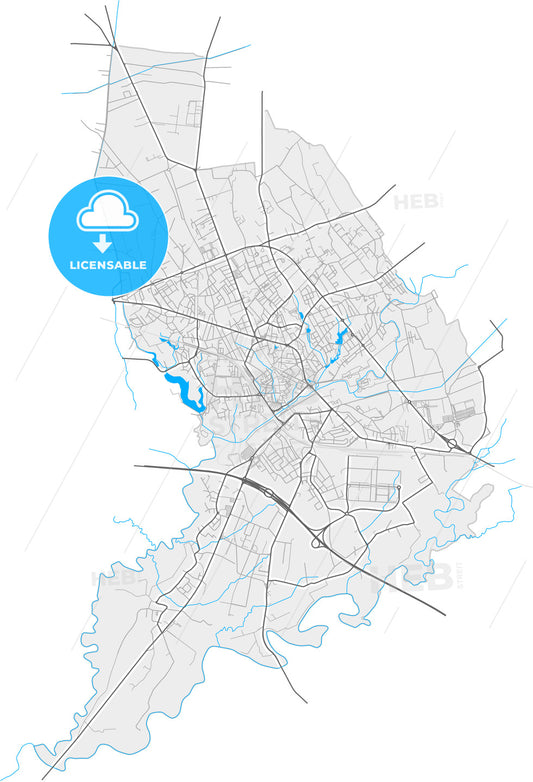 Pordenone, Friuli-Venezia Giulia, Italy, high quality vector map