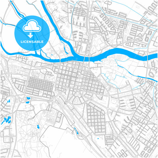 Pori, Finland, city map with high quality roads.