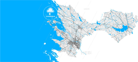 Pori, Finland, high quality vector map