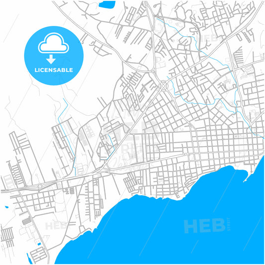 Porlamar, Venezuela, city map with high quality roads.