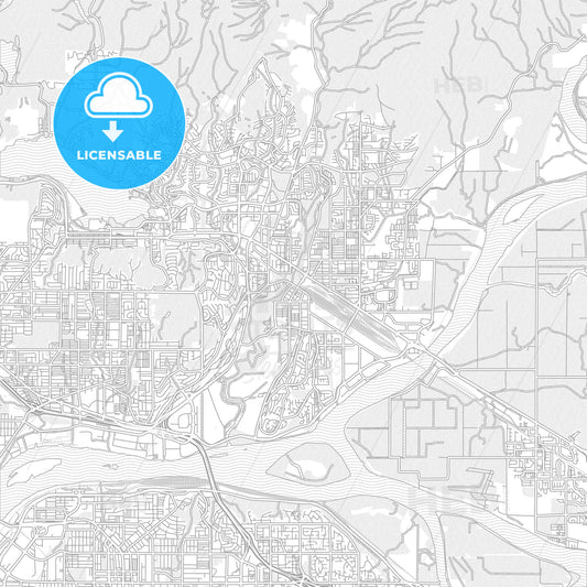 Port Coquitlam, British Columbia, Canada, bright outlined vector map