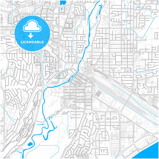 Port Coquitlam, British Columbia, Canada, city map with high quality roads.