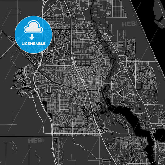 Port St. Lucie, Florida - Area Map - Dark