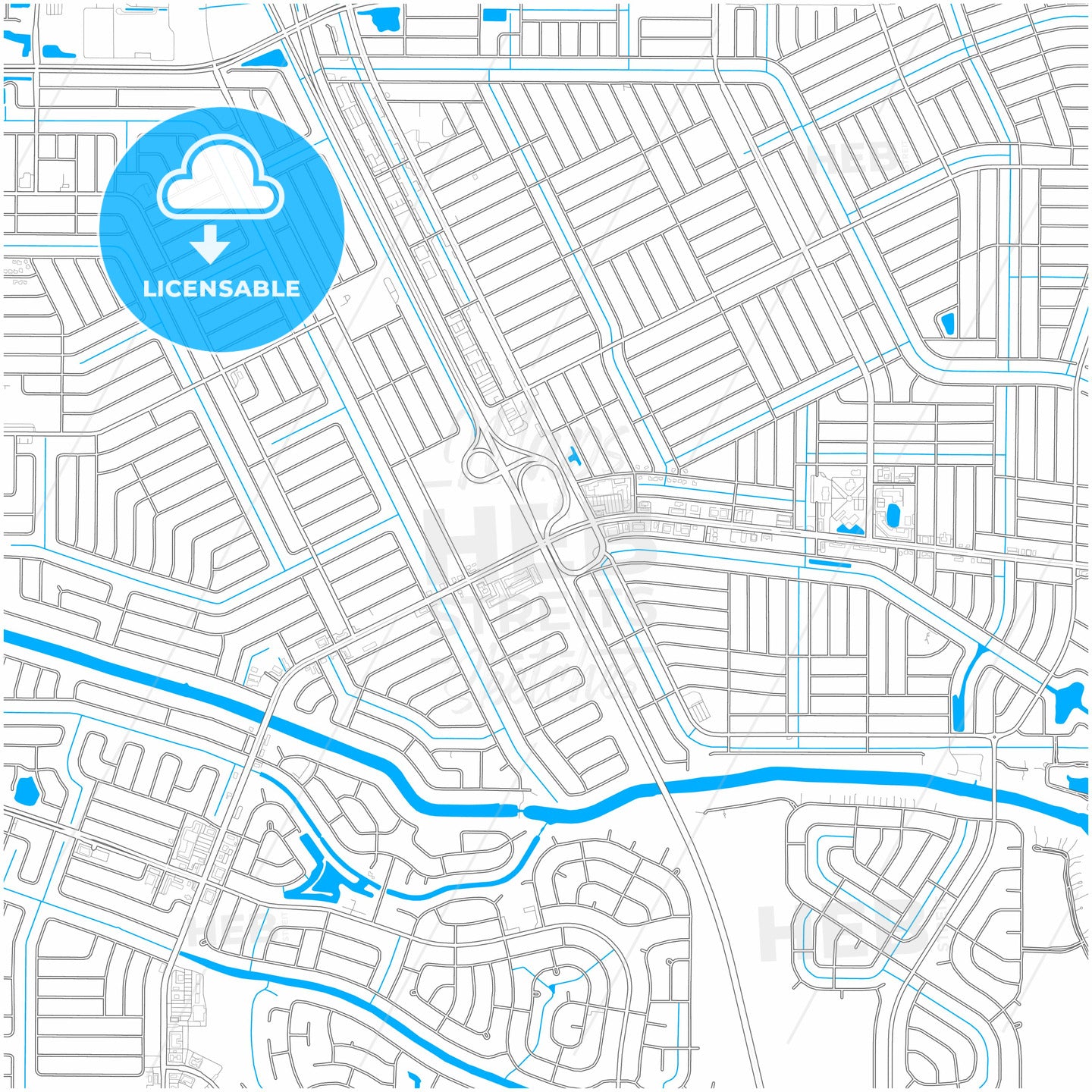 Port St. Lucie, Florida, United States, city map with high quality roads.