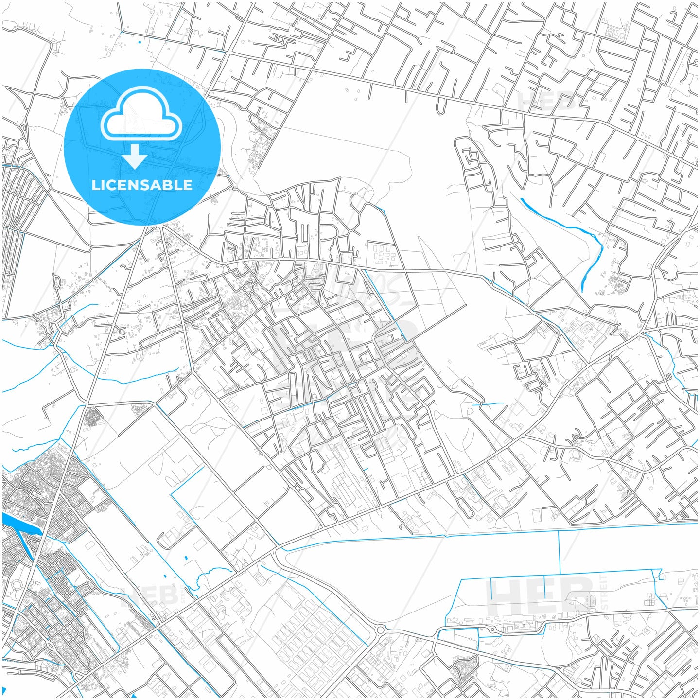 Port-au-Prince, Ouest, Haiti, city map with high quality roads.