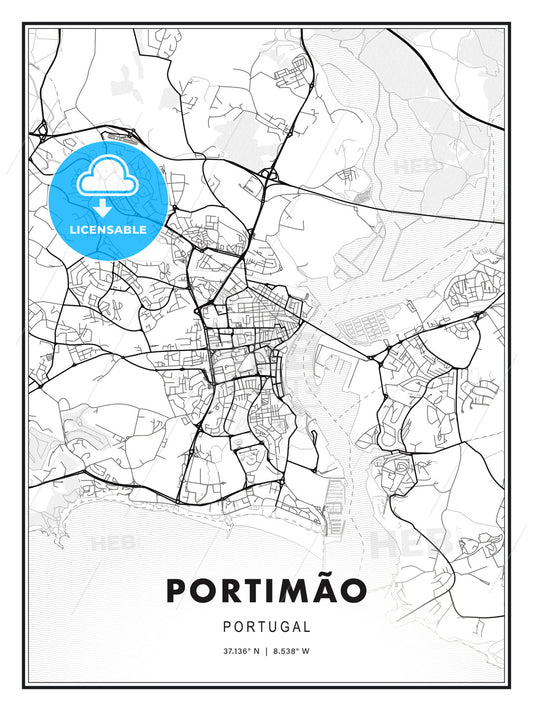 Portimão, Portugal, Modern Print Template in Various Formats - HEBSTREITS Sketches