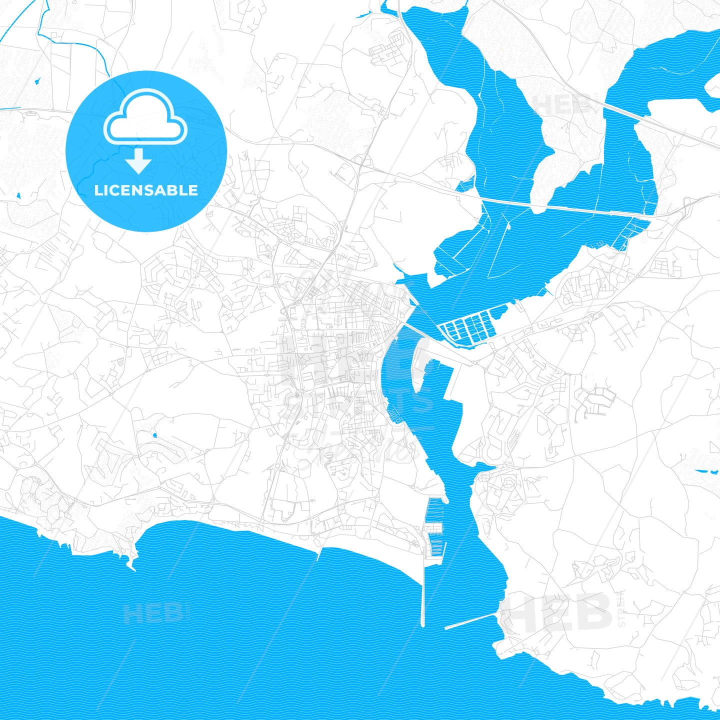 Portim O Portugal PDF Vector Map With Water In Focus HEBSTREITS   Portimao Portugal PDF Vector Map With Water In Focus 