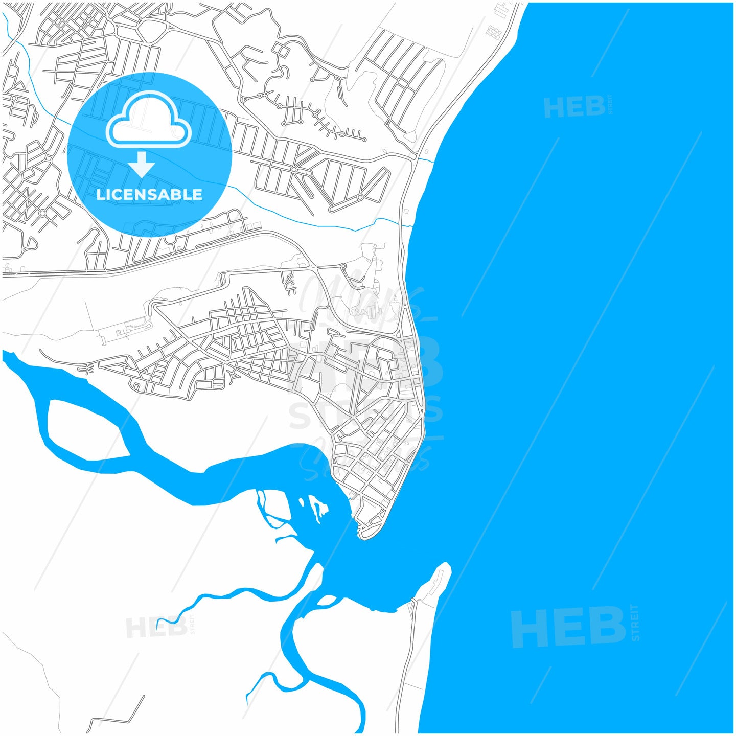 Porto Seguro, Brazil, city map with high quality roads.