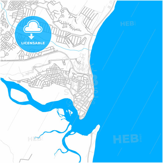 Porto Seguro, Brazil, city map with high quality roads.