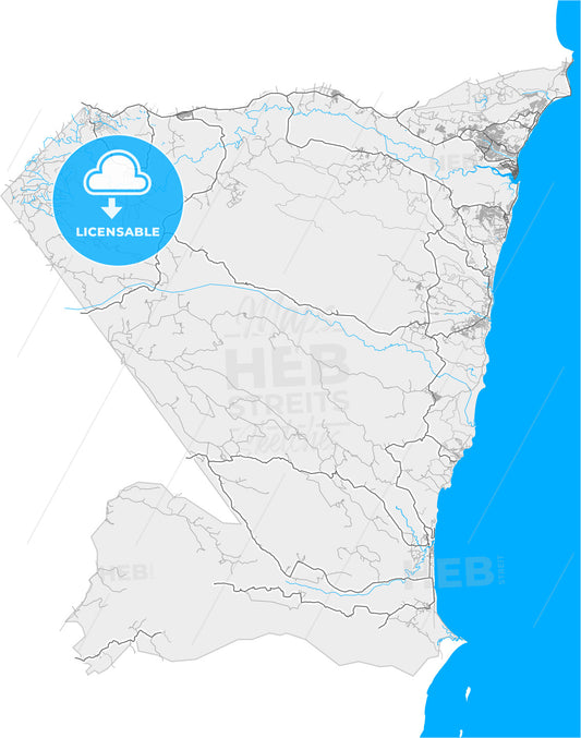 Porto Seguro, Brazil, high quality vector map