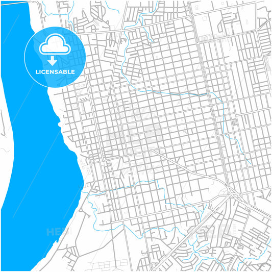 Porto Velho, Brazil, city map with high quality roads.