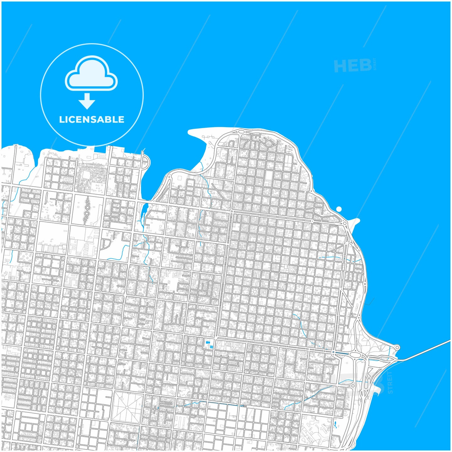 Posadas, Argentina, city map with high quality roads.