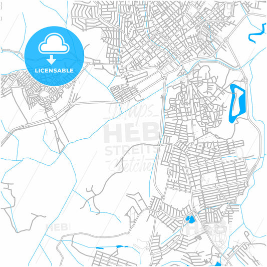 Pouso Alegre, Brazil, city map with high quality roads.